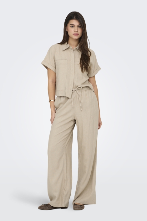 Only onlcaro mw linen bl pull-up pant cc